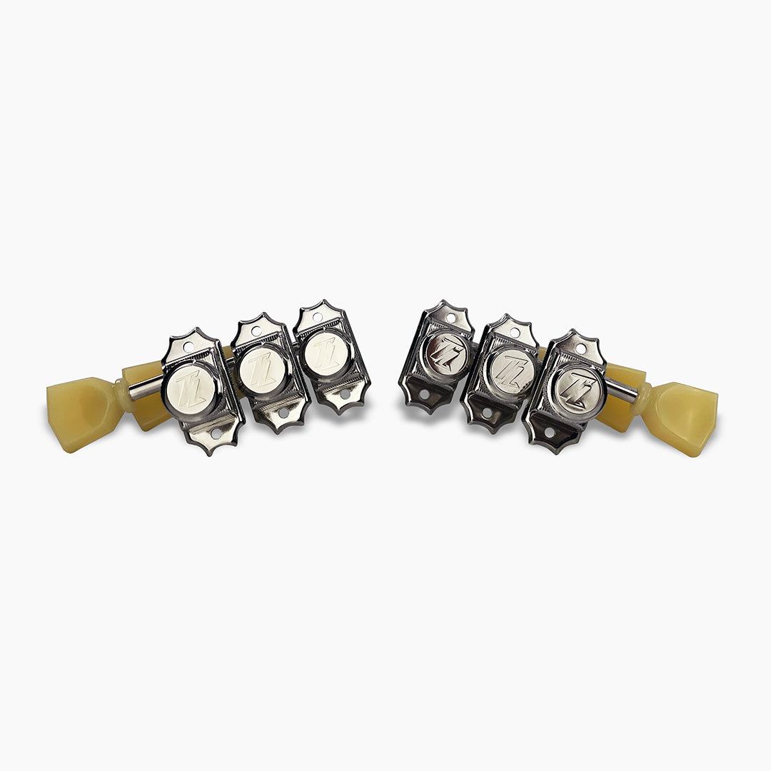 Allparts Top Lock vintage 3x3 locking set view nickel