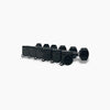Allparts Top Tier Modern 6-in-line Mid-Size Tuning Keys with Screw-In Bushings, Staggered Posts and Metal Hex Buttons - (set of 6) - Black
