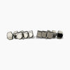 Allparts Top Tier Modern 3x3 Mid-Size Tuning Keys with Screw-In Bushings and Metal Hex Buttons - (set of 6) - Nickel