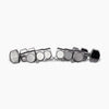 Allparts Top Tier Modern 3x3 Mid-Size Tuning Keys with Screw-In Bushings and Metal Hex Buttons - (set of 6) - Chrome