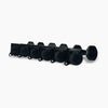 Allparts Top Lock Modern 6-in-line Mid-Size Locking Tuning Keys with Screw-In Bushings, Staggered Posts and Metal Hex Buttons - (set of 6) - Black