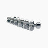 Allparts Top Lock Modern 6-in-line Mid-Size Locking Tuning Keys with Screw-In Bushings, Staggered Posts and Metal Hex Buttons - (set of 6) - Chrome