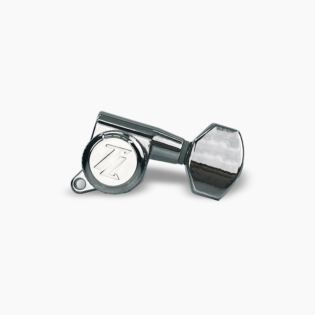 Allparts Top Lock locking tuner single front view chrome