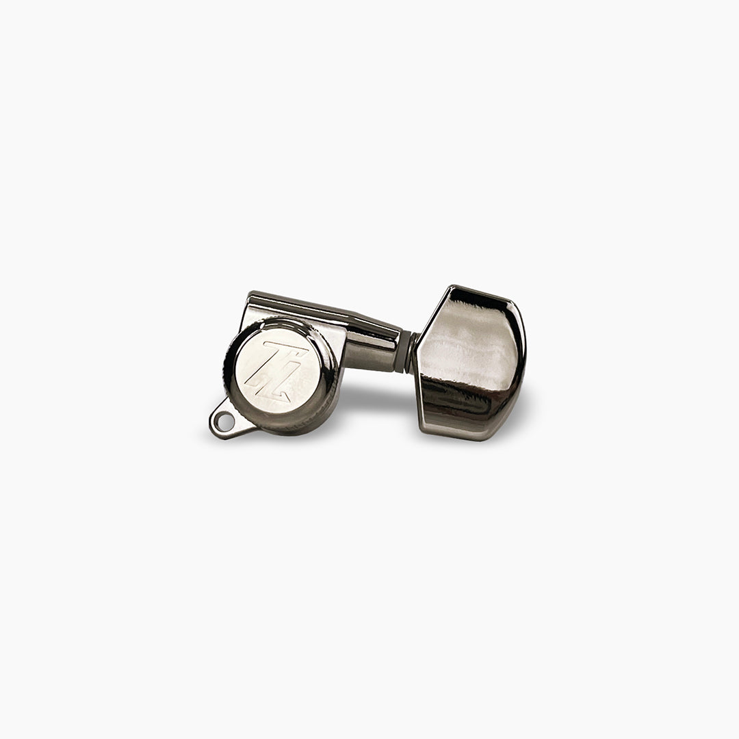 Allparts Top Lock locking tuner single front view nickel