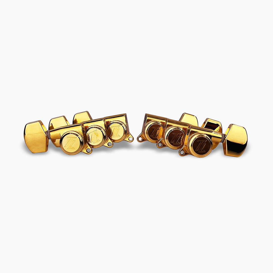Allparts Top Lock locking tuner set view gold