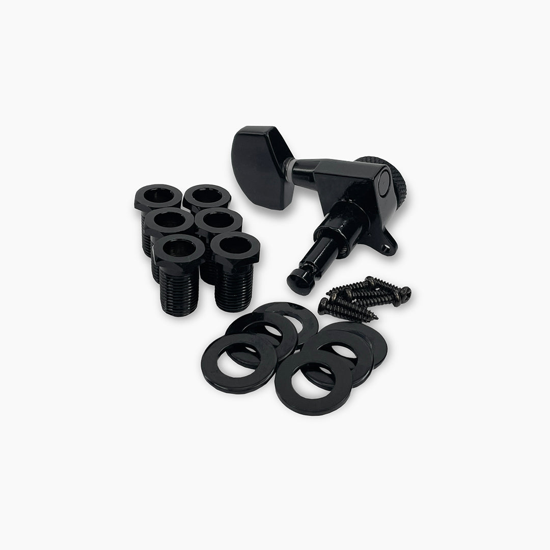 Allparts Top Lock tuner back and hardware view black