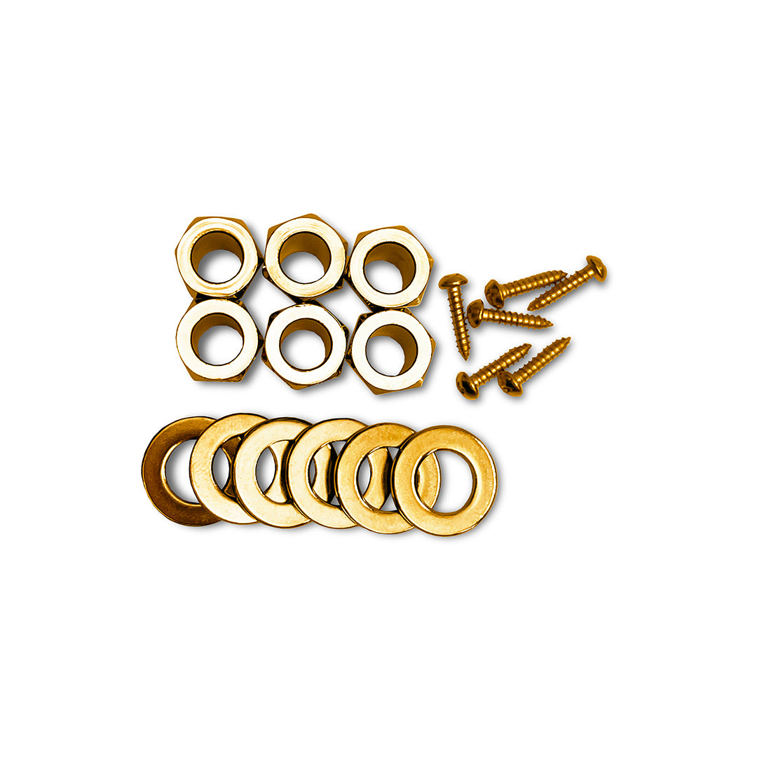 Allparts Top Lock Mini Modern Style Locking Tuners - Gold - nuts washers and screws