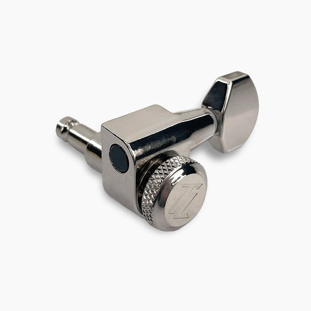 Allparts Top Lock Modern mid sized locking single front view nickel