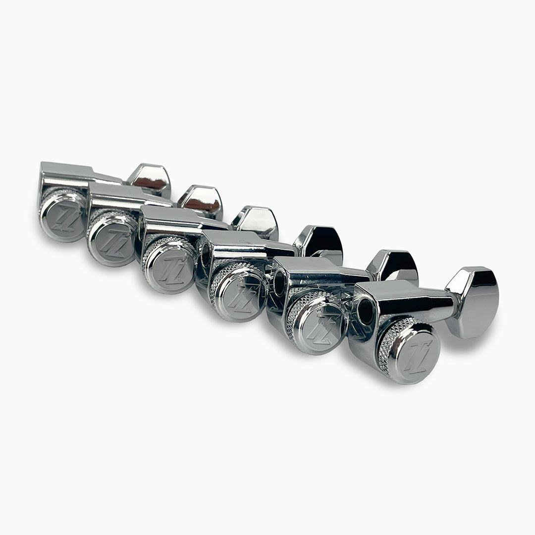 Allparts Top Lock Modern mid size locking front view set chrome