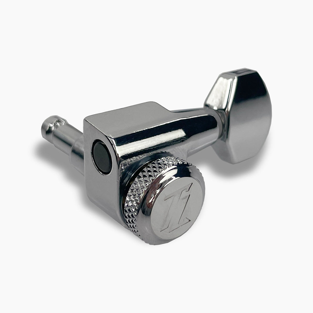 Allparts Top Lock Modern mid sized locking single front view chrome