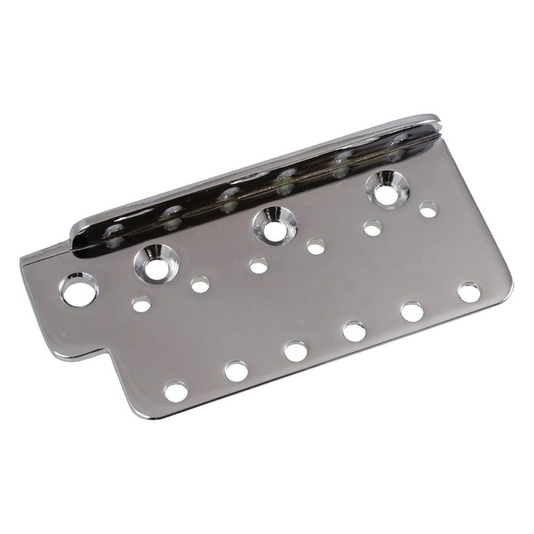 vintage strat trem plate front angled view chrome
