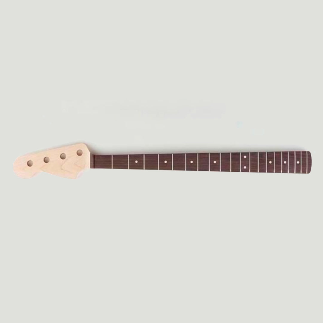dark brown bass neck facing the left 