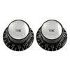 Allparts Tone Reflector Knobs (2 pcs) - Black with Silver