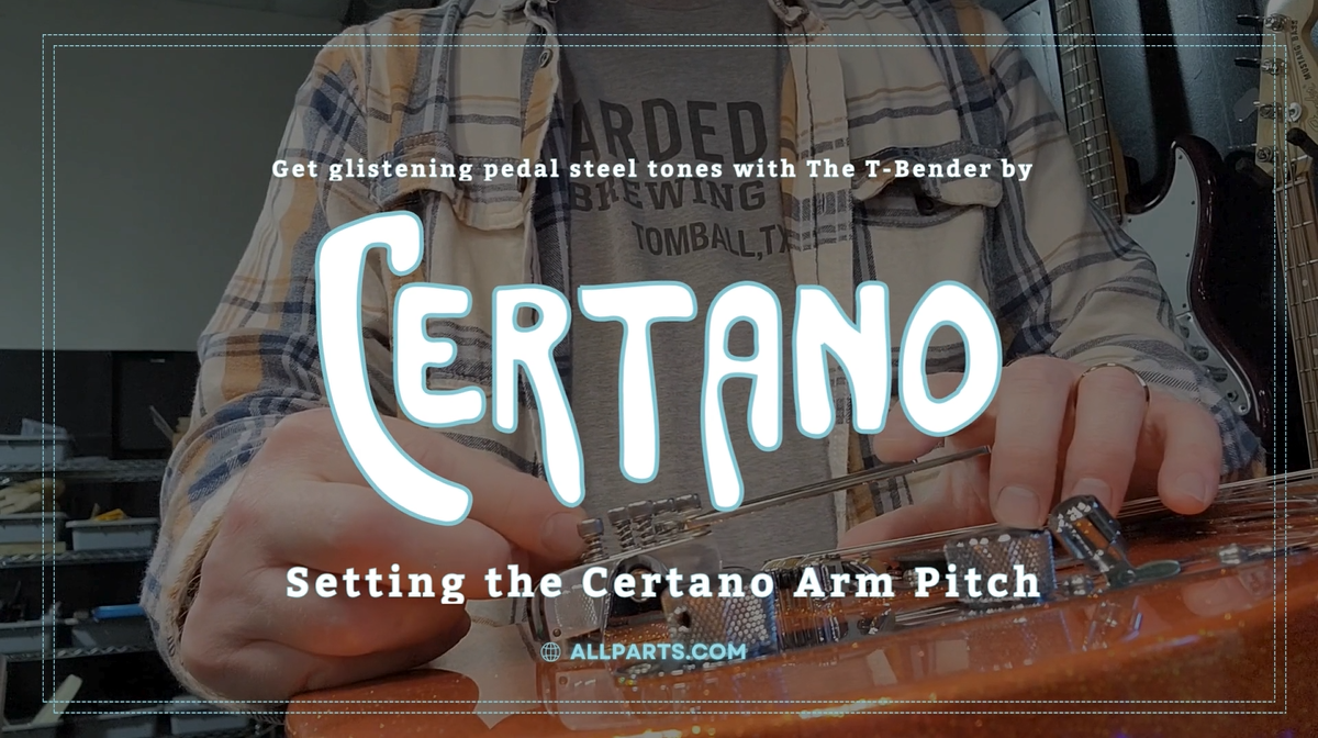 Load video: How to video for setting the arm pitch for a certano tbender guitar bridge