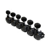 Allparts Top Lock Vin-Mod 6-in-line Locking Tuning Keys with Screw-In Bushings and Metal Oval Buttons - (set of 6) - Black