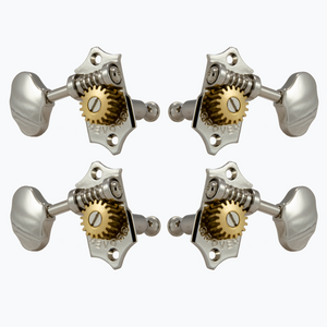 Grover U98-18 Sta-Tite geared Ukulele Keys, 18:1, scalloped buttons, Nickel